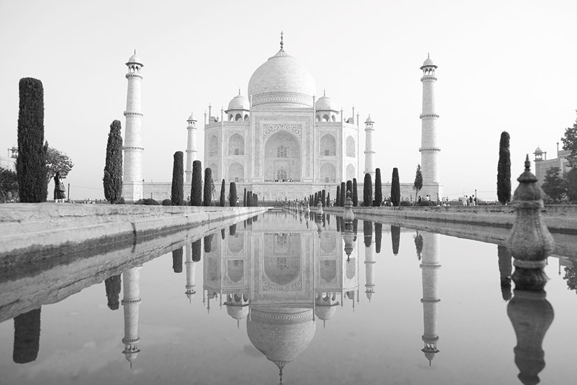 Papier peint Taj Mahal Noir et Blanc